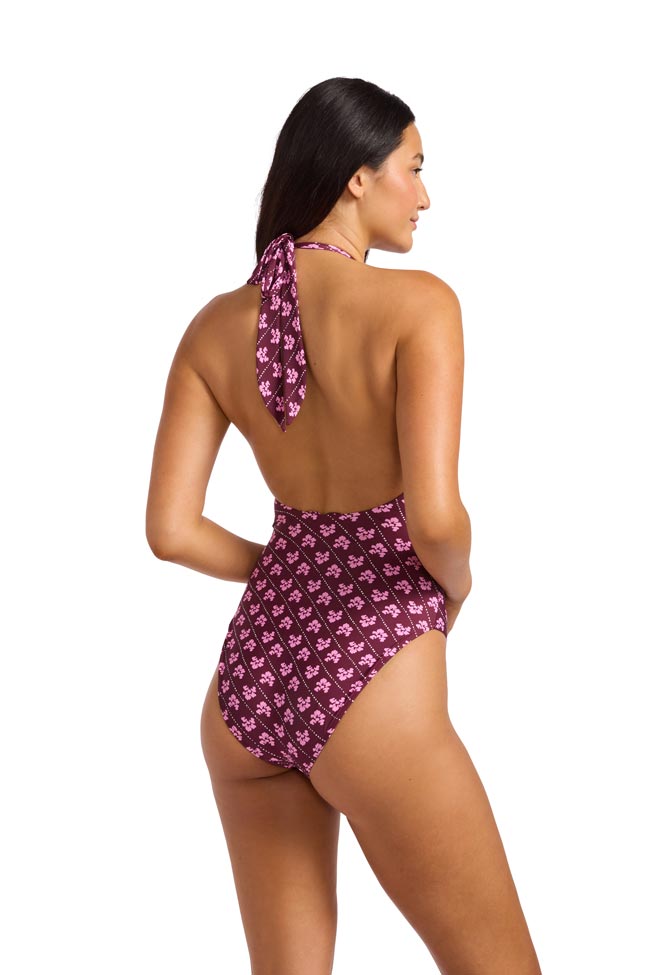 Seafolly Ring Front Halter One Piece - Batik Bloom