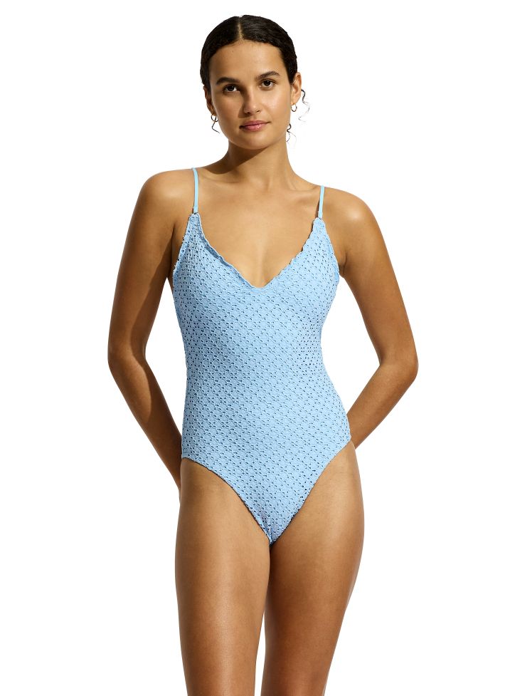 Seafolly V Neck One Piece - Daydreamer