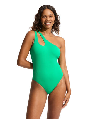 Seafolly One Shoulder Keyhole One Piece - Sea Dive