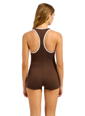 Seafolly Retro Boyleg One Piece - Beach Bound