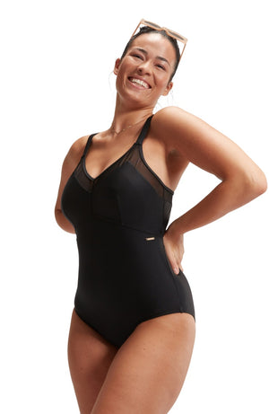 Speedo Womens Shaping Mesh Detail One Piece - Eco Shape