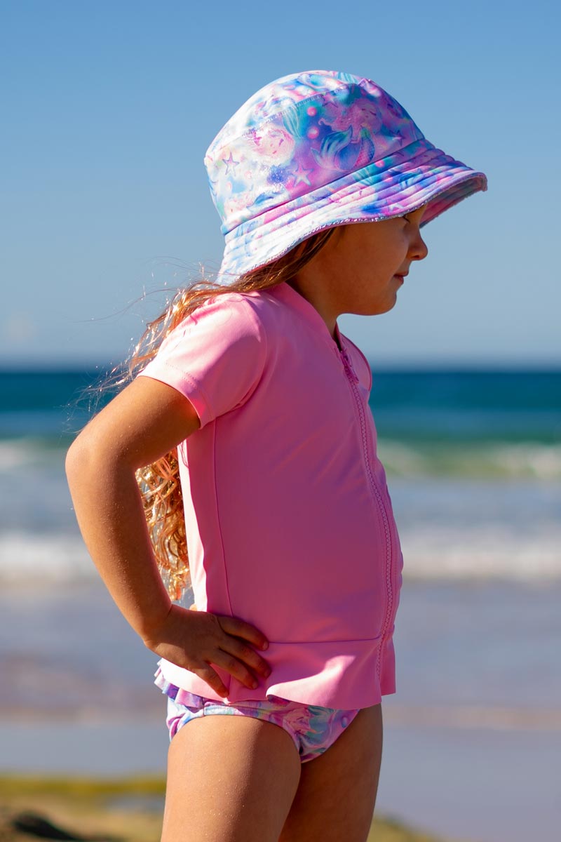 Salty Ink Toddler Girls Short Sleeve Rashvest - Salty