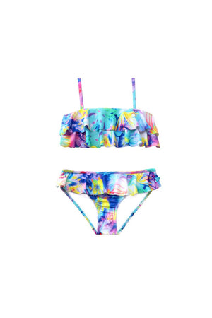 Salty Ink Girls Tube Bikini - Tropical Haze