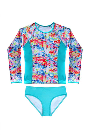 Salty Ink Girls Long Sleeve Rashvest Set - Cosmik Crush