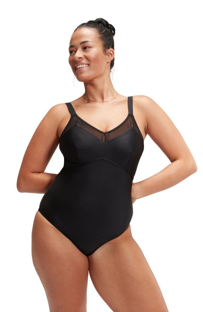 Speedo Womens Shaping Mesh Detail One Piece - Eco Shape