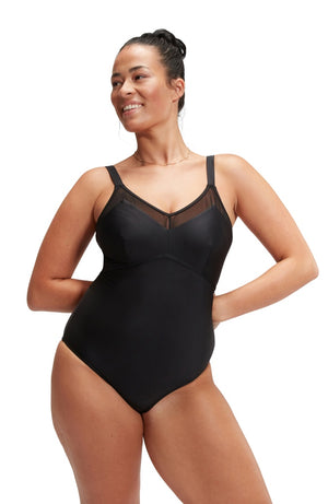 Speedo Womens Shaping Mesh Detail One Piece - Eco Shape