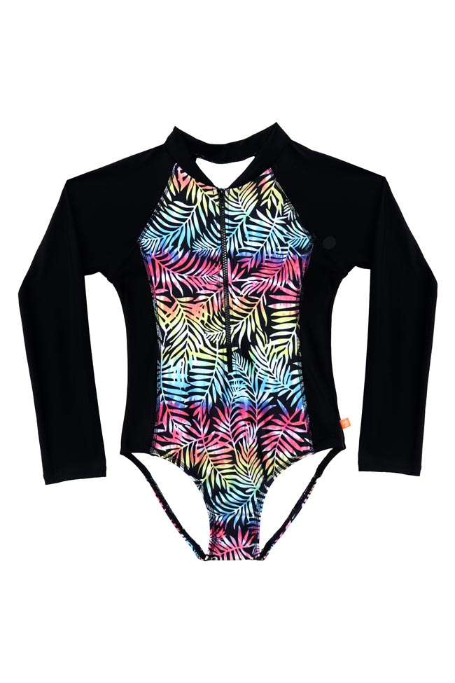 Salty Ink Girls Long Sleeve Sursfuit - Vivad Jungle