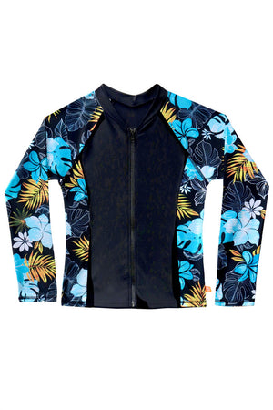 Salty Ink Girls Long Sleeve Rashvest - Tropicana
