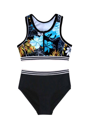 Salty Ink Girls Crop Bikini - Tropicana