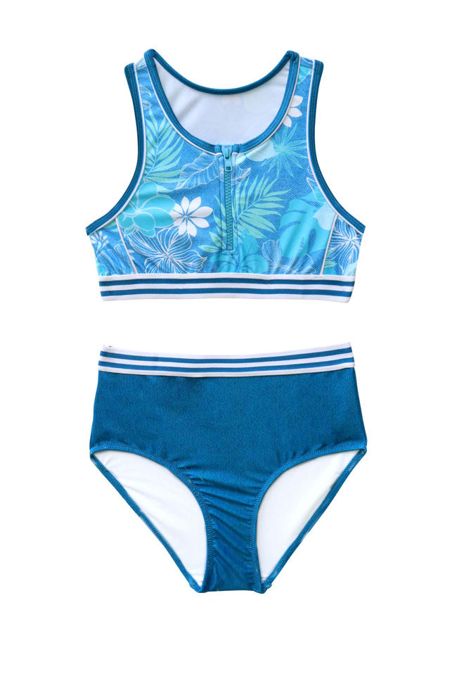 Salty Ink Girls Crop Bikini - Tropicana