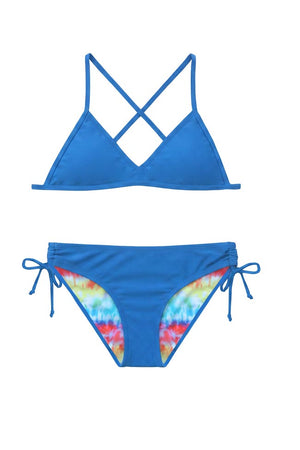 Salty Ink Girls Tri Bikini - Vivad Jungle Tye Dye