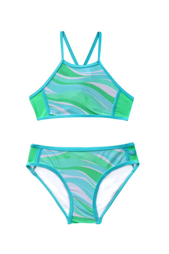 Salty Ink Girls Bikini - Coastal Wave