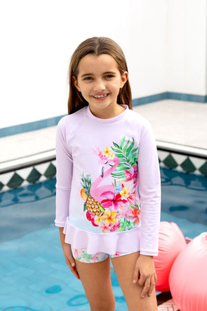 Salty Ink Toddler Girls Long Sleeve Sunvest Set - Miss Vacay