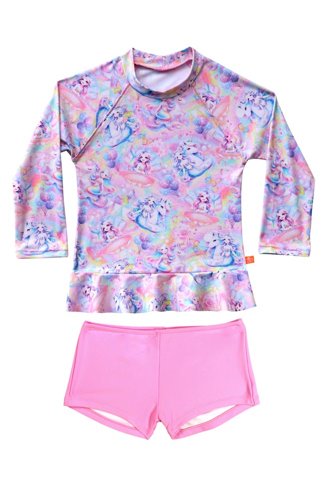 Salty Ink Little Miss Long Sleeve Sunvest Set - Miss Fantasia