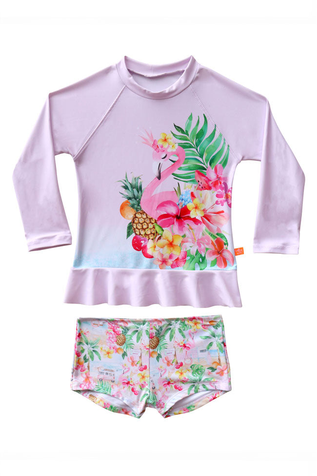 Salty Ink Toddler Girls Long Sleeve Sunvest Set - Miss Vacay