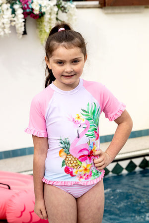 Salty Ink Toddler Girls Short Sleeve Sunvest Set - Miss Vacay