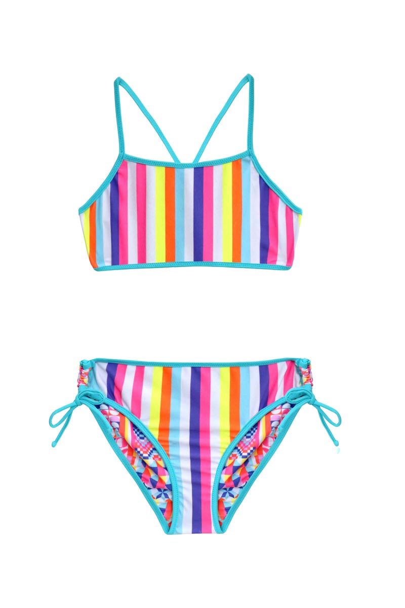 Salty Ink Girls Reversible Bikini Set - Neo Geo