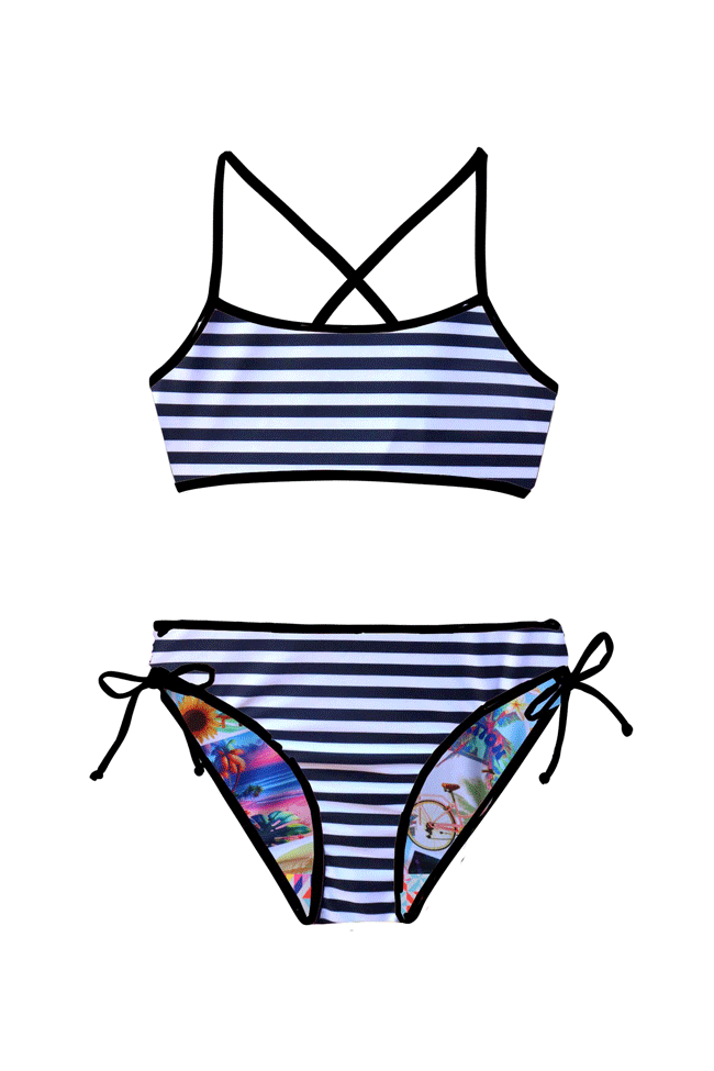 Salty Ink Girls Reversible Bikini - Summer Vacay