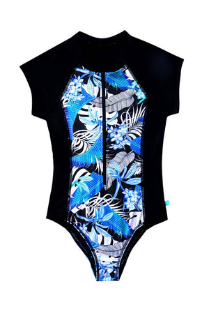 Salty Ink Ladies Short Sleeve Surfsuit - Kailani Reef