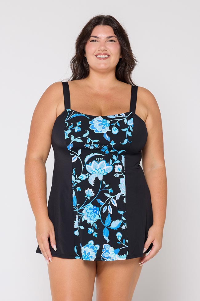 Wide Strap Swim Dress - Corsica Turquoise 12