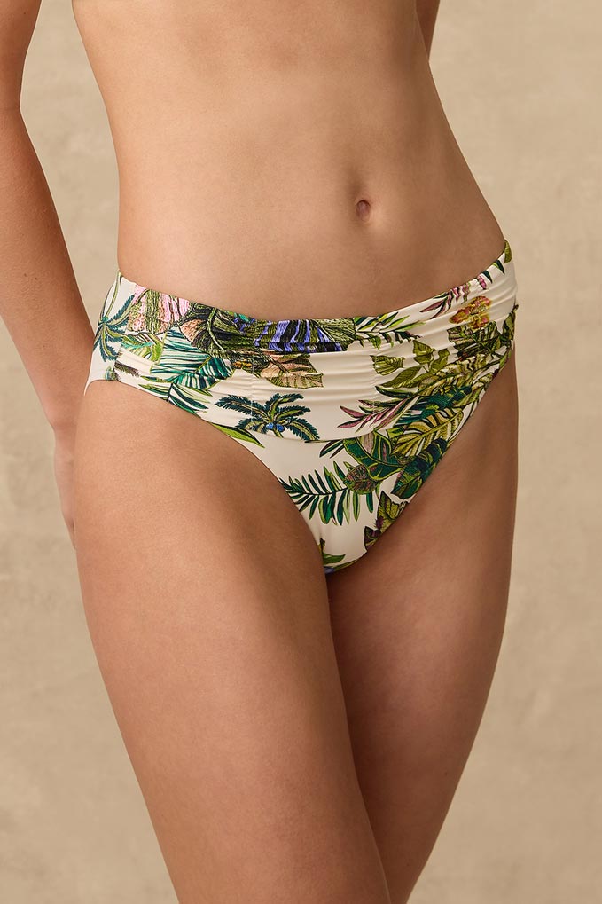 Monte & Lou Mid Rise Ruched Pant - Catalina