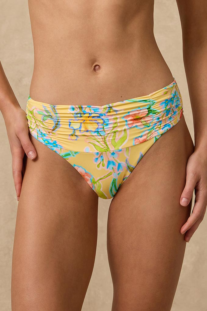 Monte & Lou Mid Rise Ruched Pant - Sophia