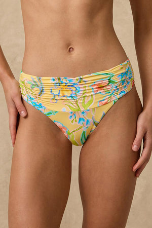 Monte & Lou Mid Rise Ruched Pant - Sophia