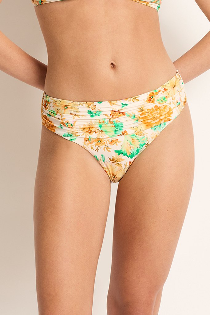 Monte & Lou Mid Rise Ruched Pant - Romey