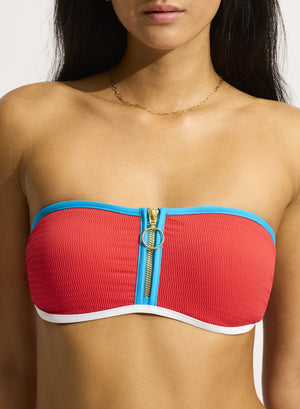 Seafolly Zip Front Bandeau - Beach Bound