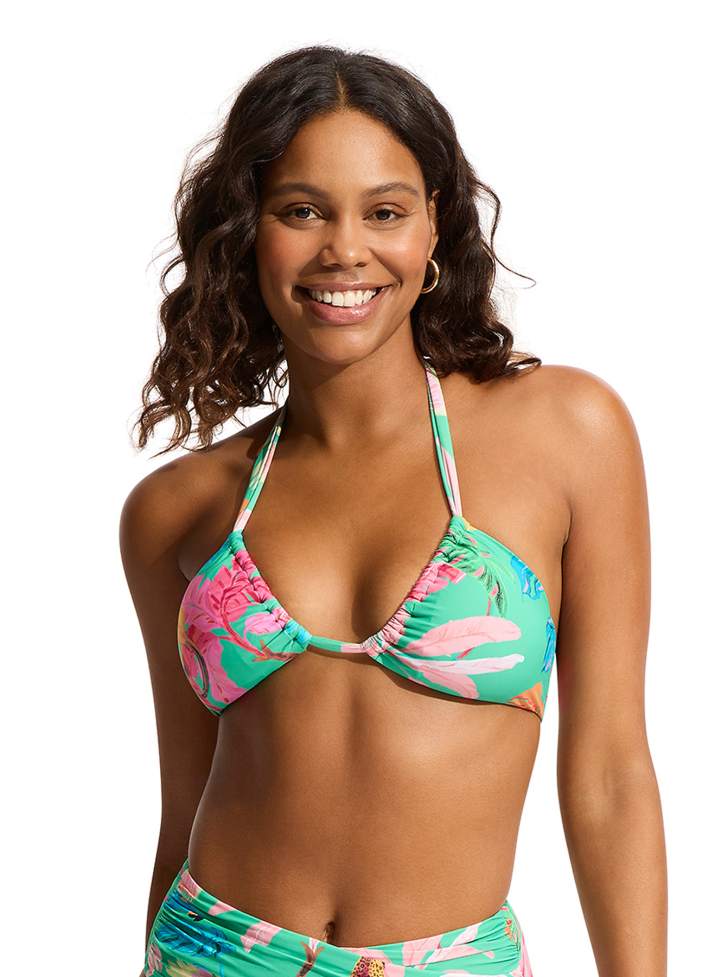 Seafolly Drawstring Halter Bralette - Tropica