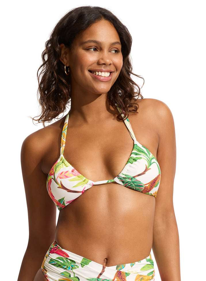 Seafolly Drawstring Halter Bralette - Tropica