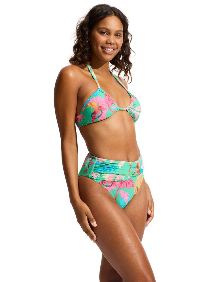 Seafolly Drawstring Halter Bralette - Tropica