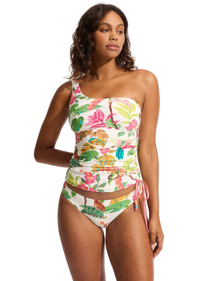 Seafolly One Shoulder Singlet - Tropica