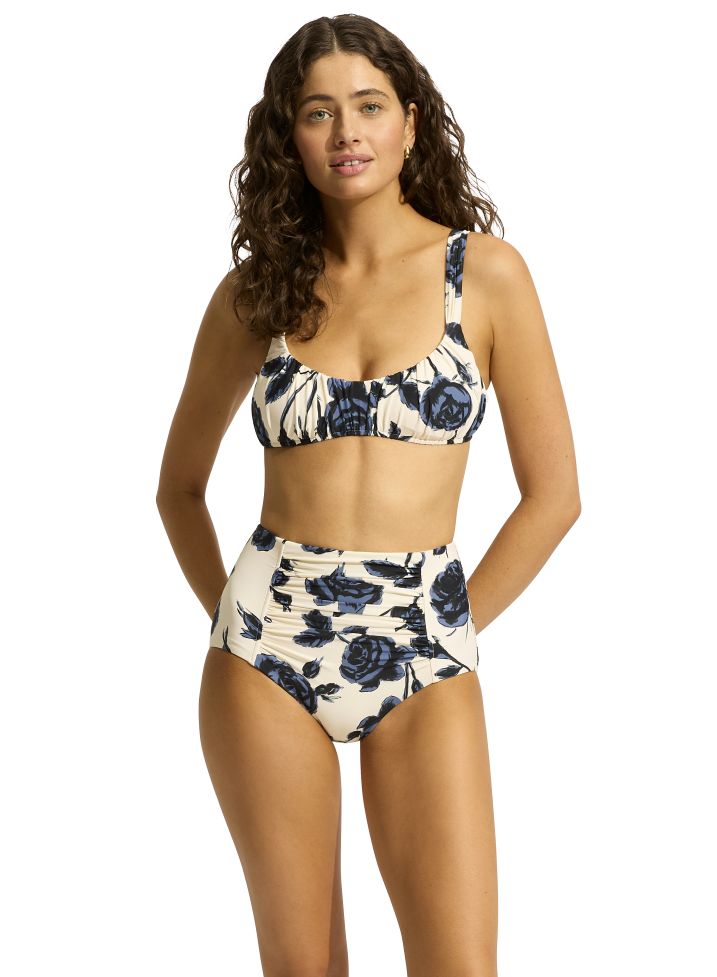 Seafolly Ruched Front High Waisted Pant - Rococo