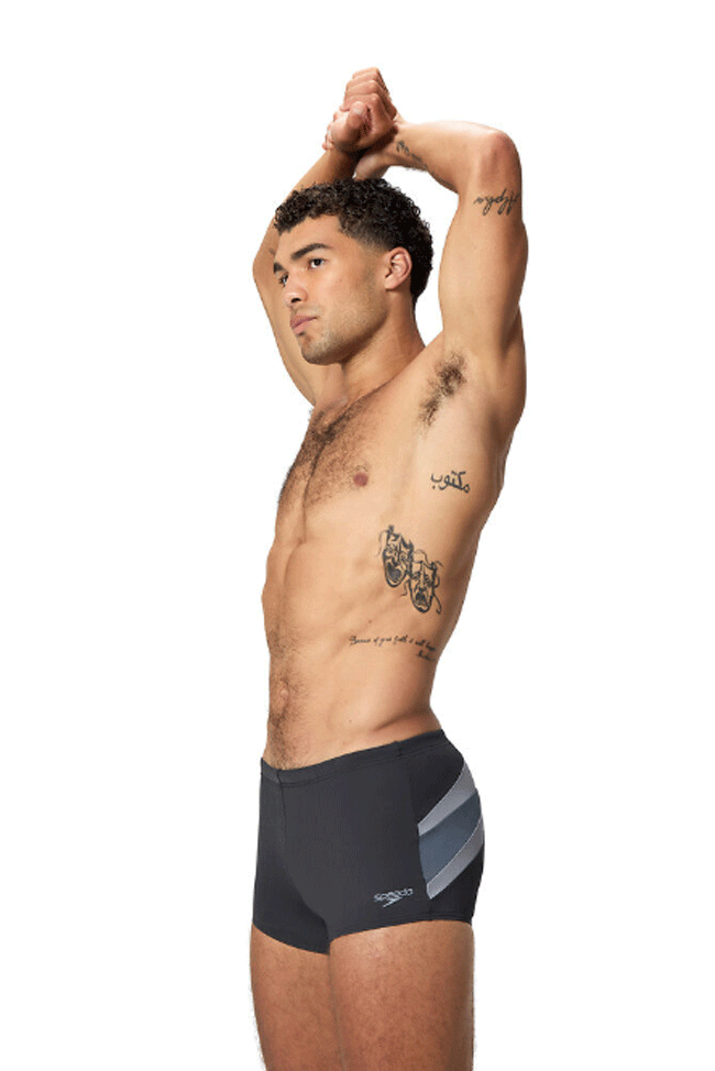 Speedo Mens Hyperboom Logo Aquashort - Coin Grey