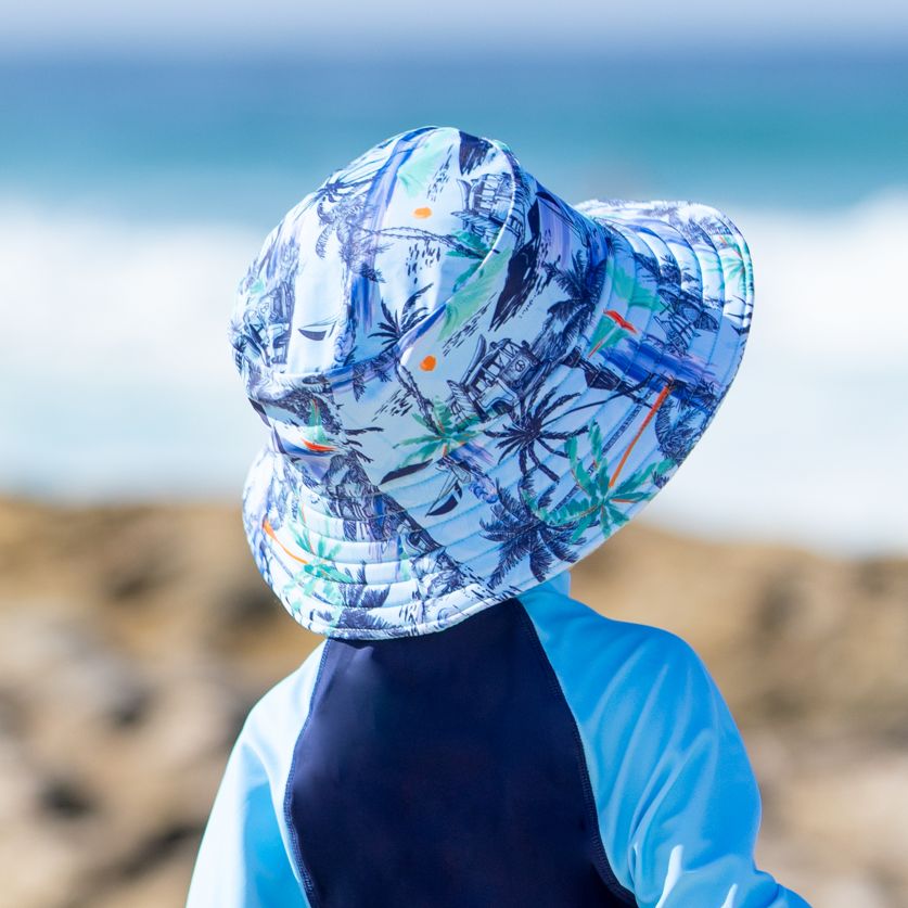 Salty Ink Boys Sunhat - Vintage Surf