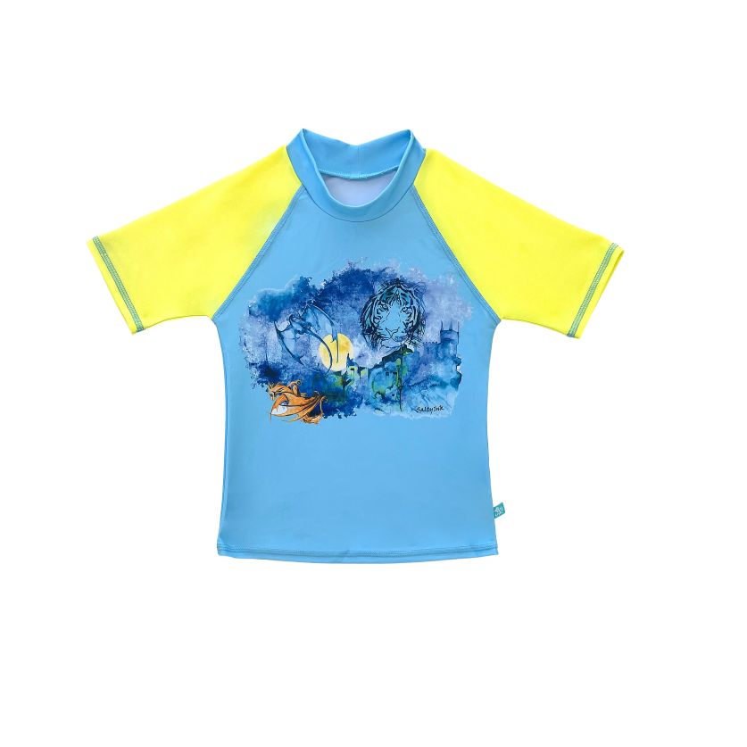 Salty Ink Boys Short Sleeve Rashvest - Cosmik Dragon