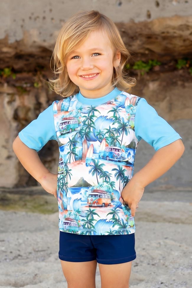 Salty Ink Little Mister Short Sleeve Rashvest Set - Coastal Camper