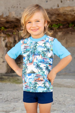 Salty Ink Little Mister Short Sleeve Rashvest Set - Coastal Camper