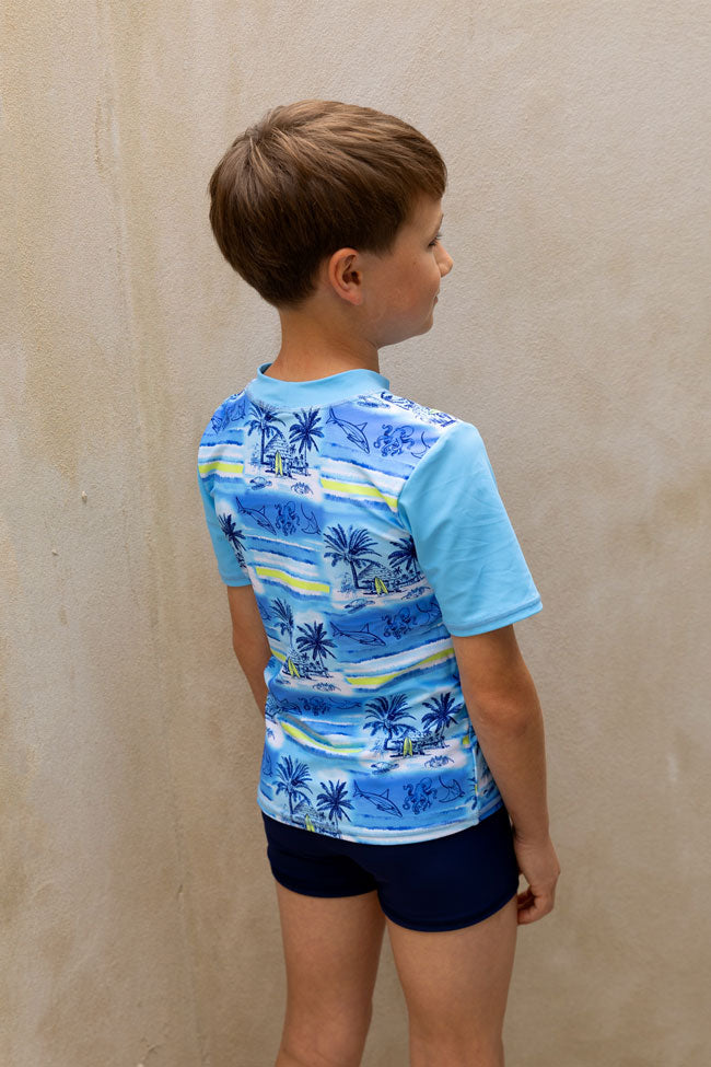 Salty Ink Boys Short Sleeve Rashvest Set - Shipwrecked