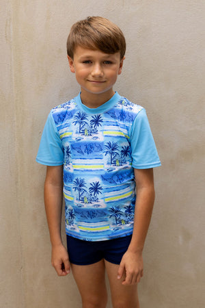 Salty Ink Boys Short Sleeve Rashvest Set - Shipwrecked