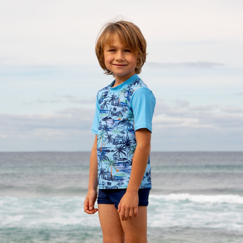 Salty Ink Boys Short Sleeve Rashvest Set - Vintage Surf
