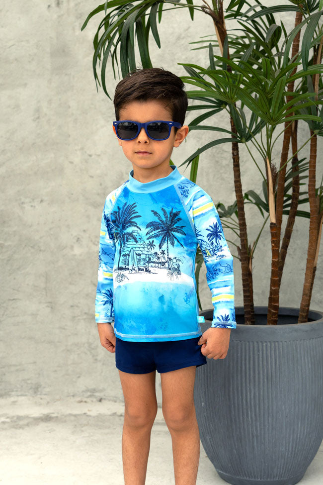 Salty Ink Boys Long Sleeve Rashvest Set - Shipwrecked
