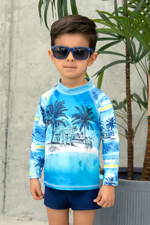 Salty Ink Boys Long Sleeve Rashvest Set - Shipwrecked