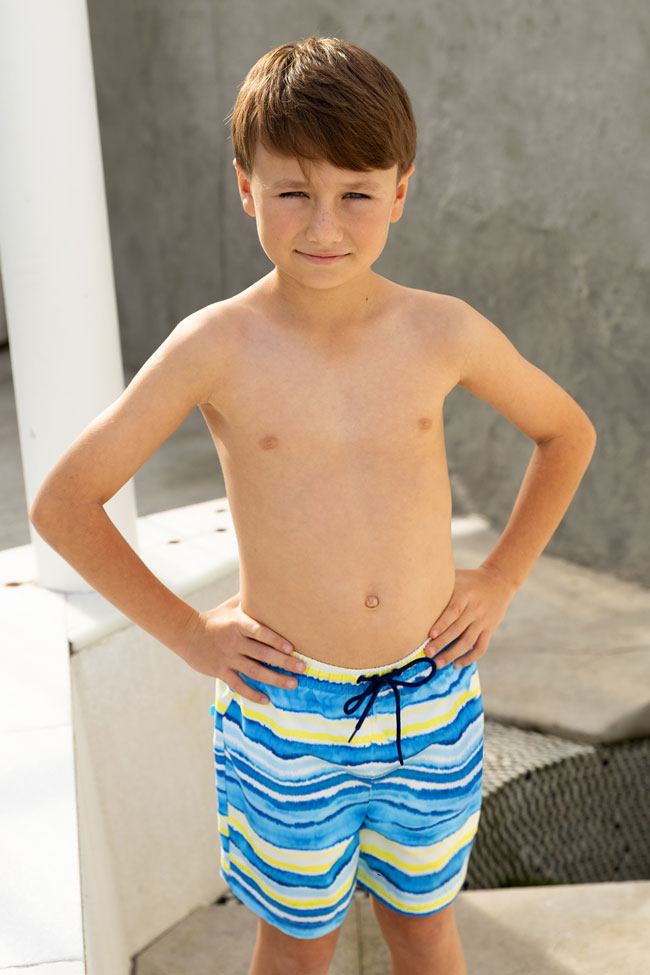 Salty Ink Boys Boardie - Shipwrecked Stripe