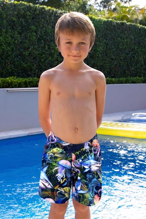 Salty Ink Little Mister Boardie - Marina Mirage