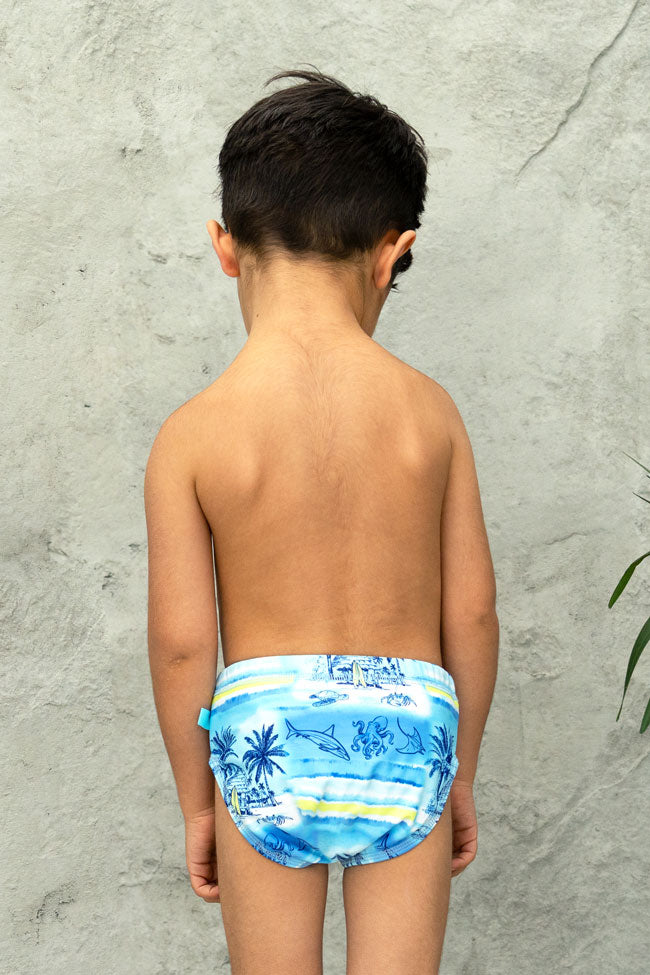 Salty Ink Boys Swim Pant - Shipwrecked