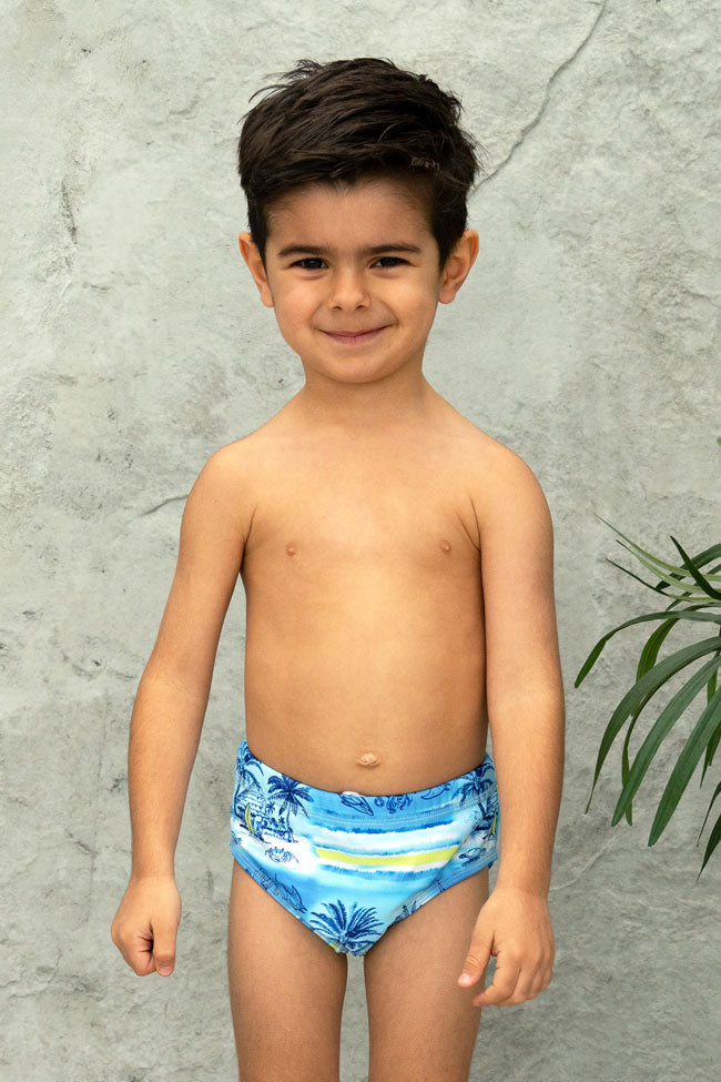 Salty Ink Boys Swim Pant - Shipwrecked