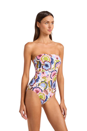 Seafolly Bandeau One Piece - Sea Blossom