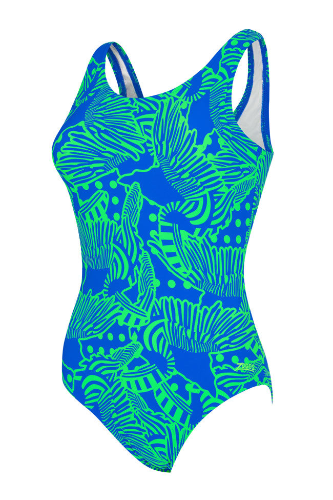 Zoggs Womens Scoop Back One Piece - Wings Navy